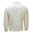 Original German Military Formal Shirt Long Sleeve Cotton Blend Army Issued displayed from back in off-white color with buttoned cuffs