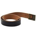 Ceinture de pantalon en cuir militaire allemande d'origine Bundesmarine Army Navy Noir