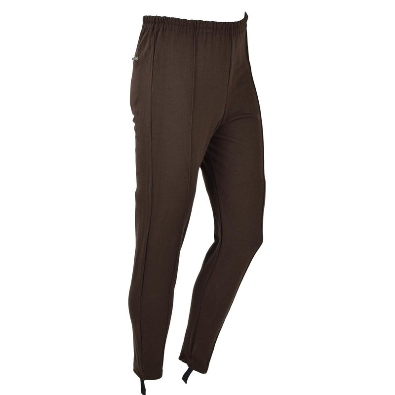 Original German military NVA brown sweatpants sports stirrup training trousers - GoMilitar