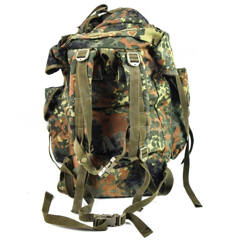 Original German Military Tactical Backpack 65L Combat Rucksack Flecktarn Camo