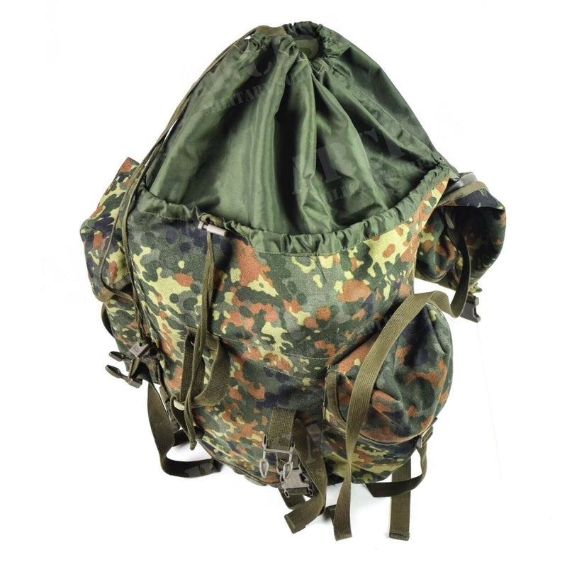 Original German Military Tactical Backpack 65L Combat Rucksack Flecktarn Camo