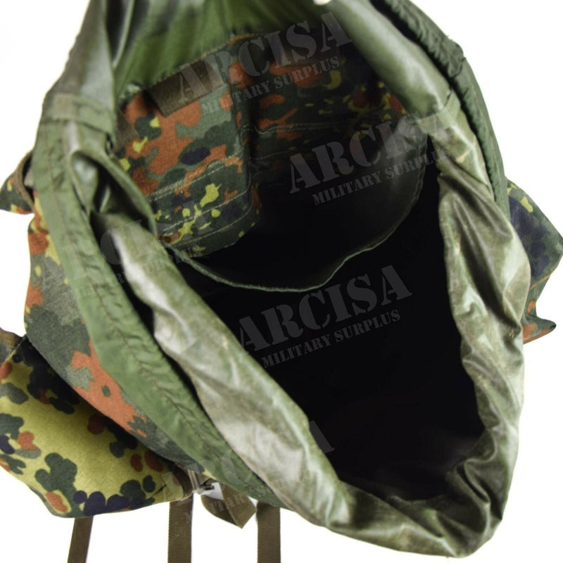 Original German Military Tactical Backpack 65L Combat Rucksack Flecktarn Camo