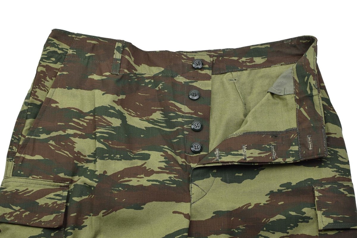 Original Greek Military BDU Field Pants Cargo Pockets Lizard Camouflage