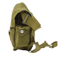 Sac de transport en cuir pour masque à gaz militaire hongrois d'origine avec sangle vintage