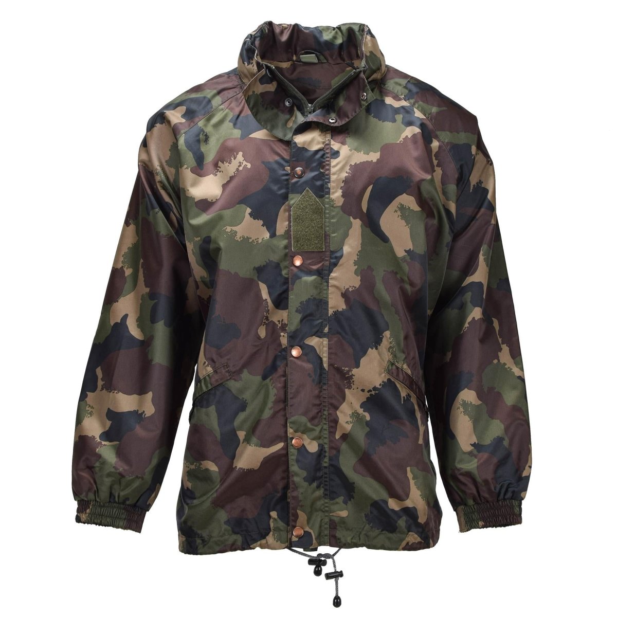 Veste imperméable militaire hongroise d'origine, capuche enroulable, bouton rabat, M93 camouflage