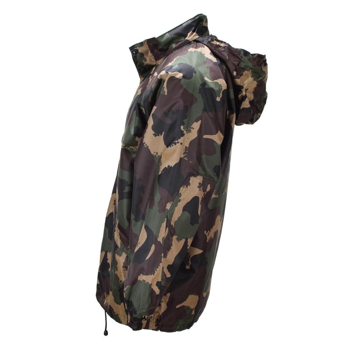 Veste imperméable militaire hongroise d'origine, capuche enroulable, bouton rabat, M93 camouflage