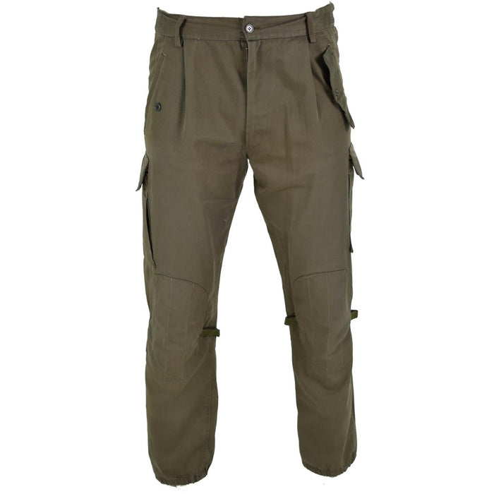 Original Italian army combat trousers in olive drab, einforced knees and multiple cargo pockets for durability and utility.