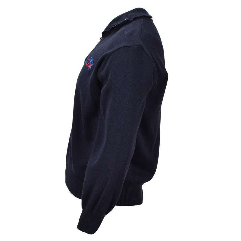 Original Italian army emergency service pullover blue wool bodywarmer sweater - GoMilitar
