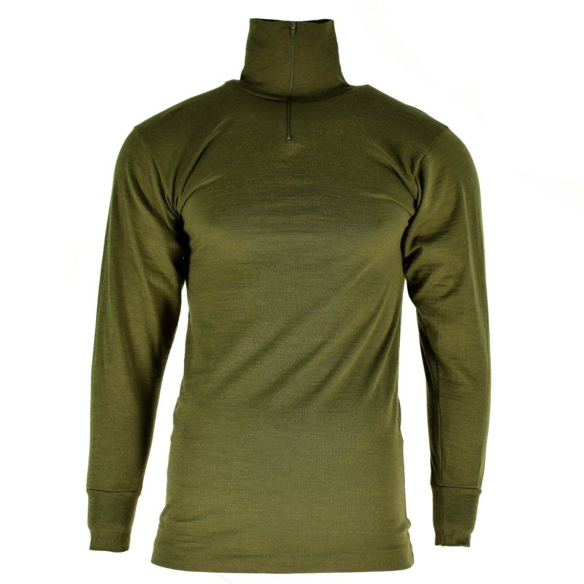 Original Italian army tricot shirt zipper Undershirt F1 thermal Green OD NEW