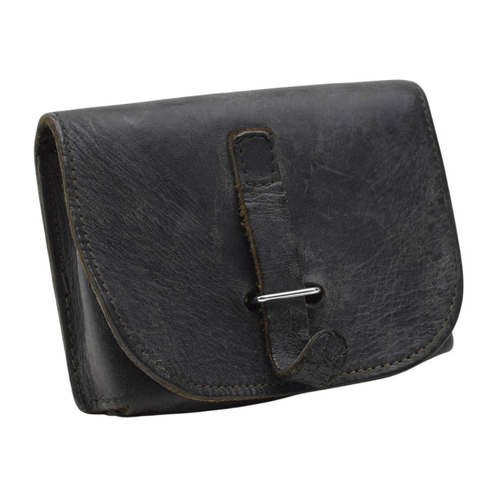 Pochette originale pour magazines militaires italiens en cuir avec boucles en métal, petite taille noire - GoMilitar