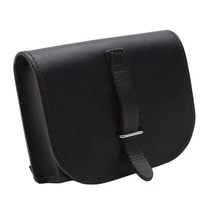 Pochette originale pour magazines militaires italiens, petites boucles en cuir et métal noir - GoMilitar