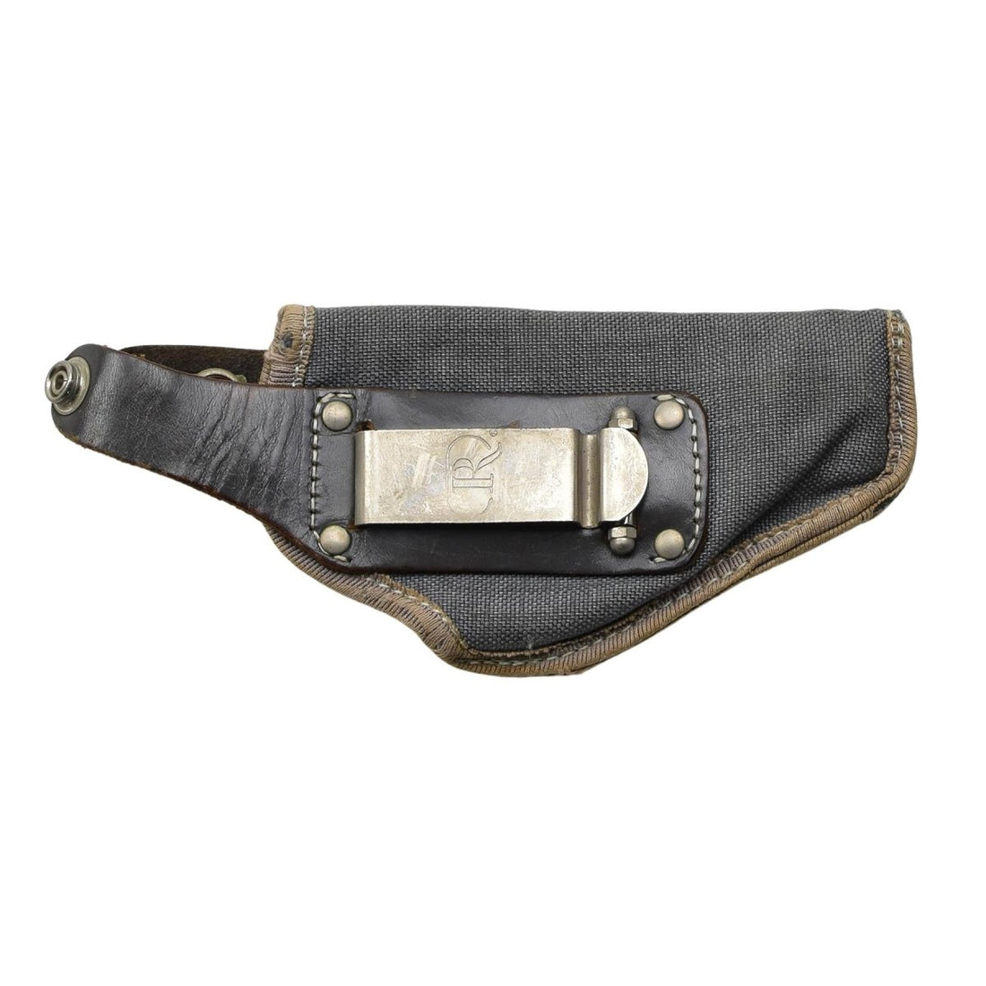 Étui pour pistolet militaire italien d'origine, en nylon, fermeture à bouton-pression, gris