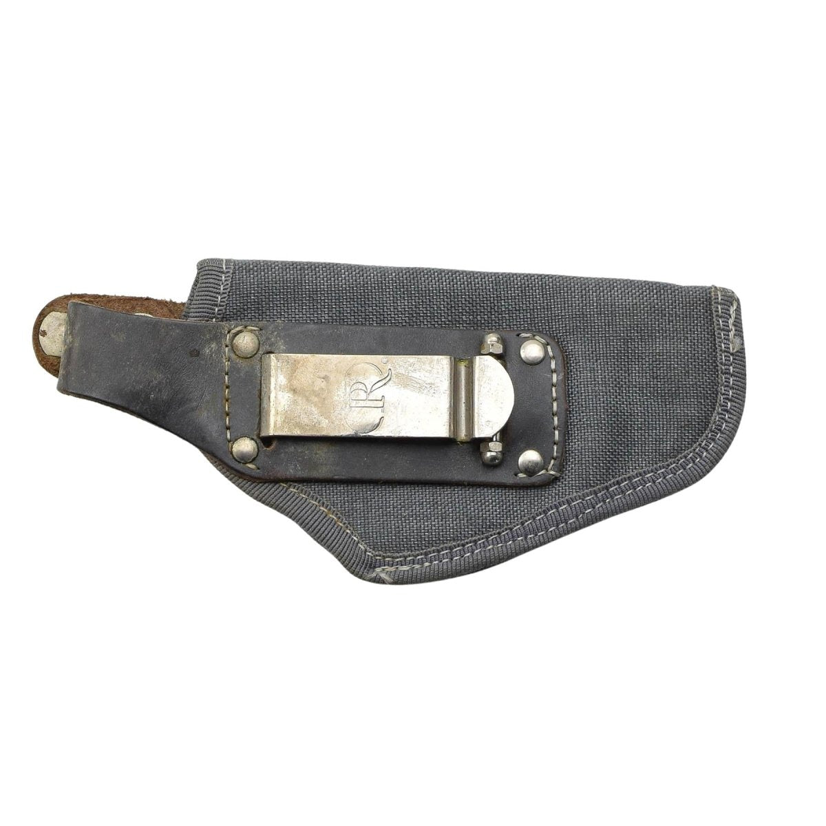 Étui pour pistolet militaire italien d'origine, en nylon, fermeture à bouton-pression, gris