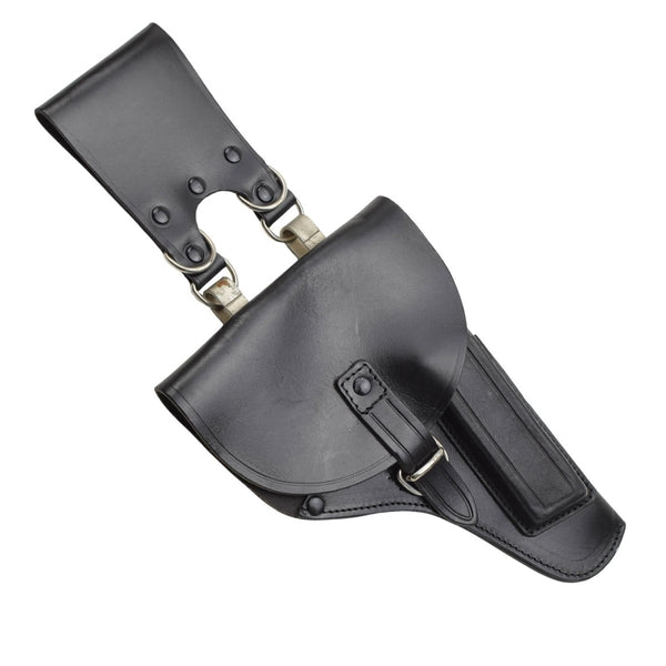 Original Italian Military Pistol Holster Right Handed Buckle Closure Black