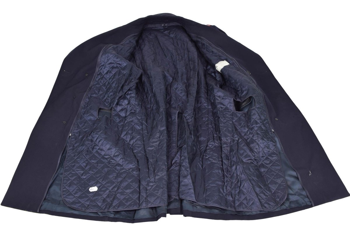 Manteau original de la police militaire italienne, long trench-coat des carabiniers italiens avec doublure