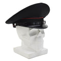 Casquette à visière militaire italienne originale, chapeau d'armée en surplus de laine vintage noir