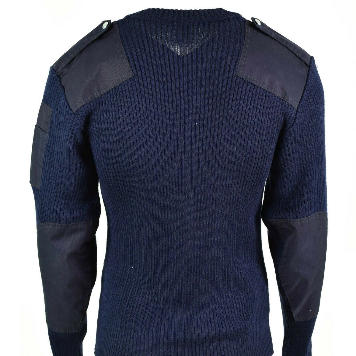 Original Italian pullover V-Neck Commando Jumper Dark blue sweater Wool