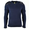 Original Italian pullover V-Neck Commando Jumper Dark blue sweater Wool