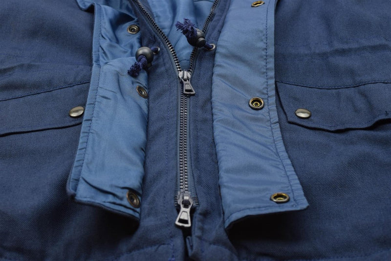 Veste parka marine originale italienne trilaminée à capuche vintage imperméable NEUF