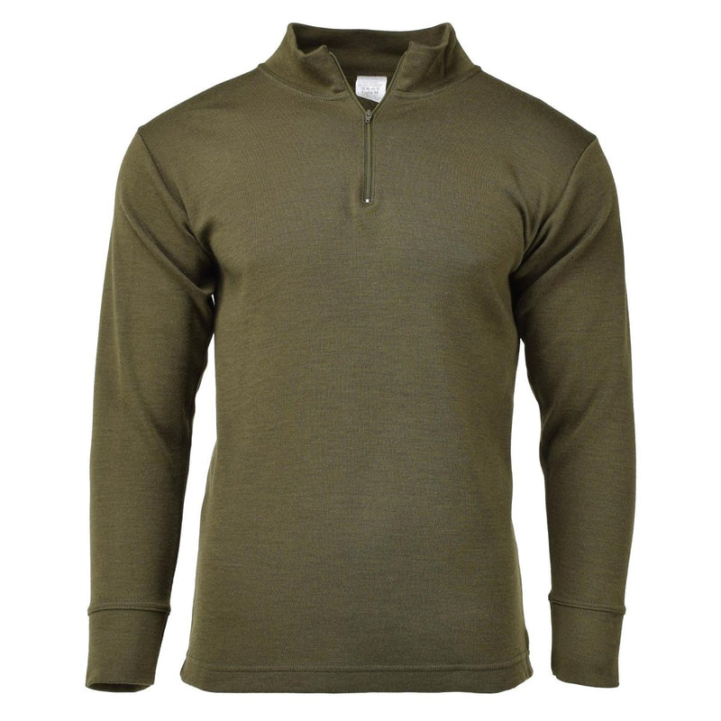 Original Italy military shirt zipper undershirt lightweight breathable Olive - GoMilitar