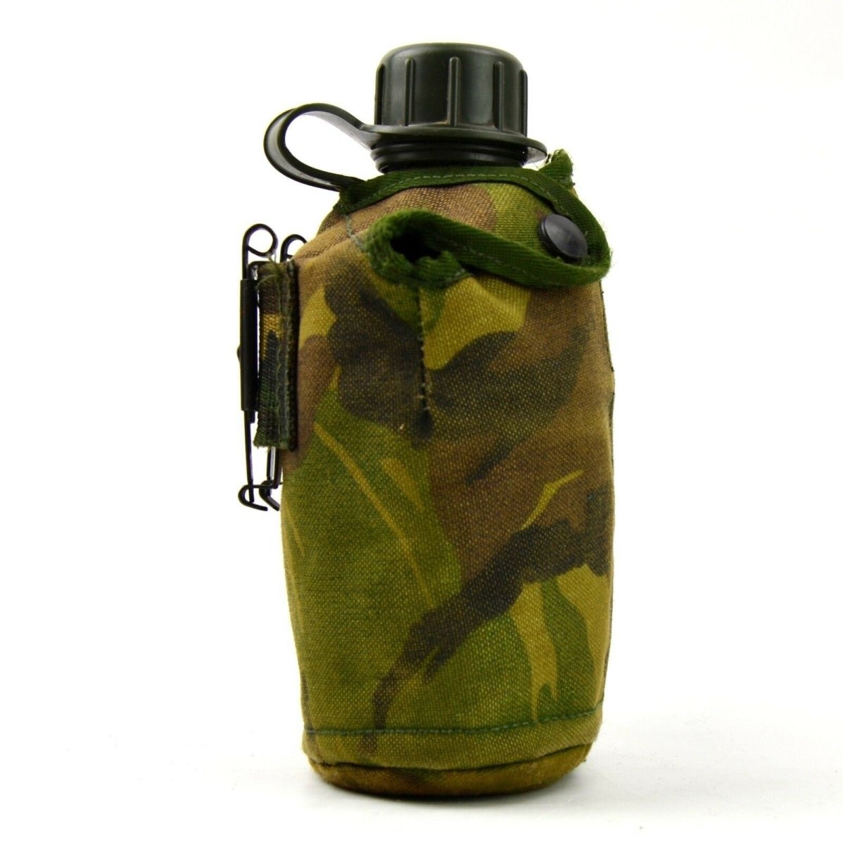 Gourde originale de l'armée néerlandaise avec tasse et couvercle Alice clips