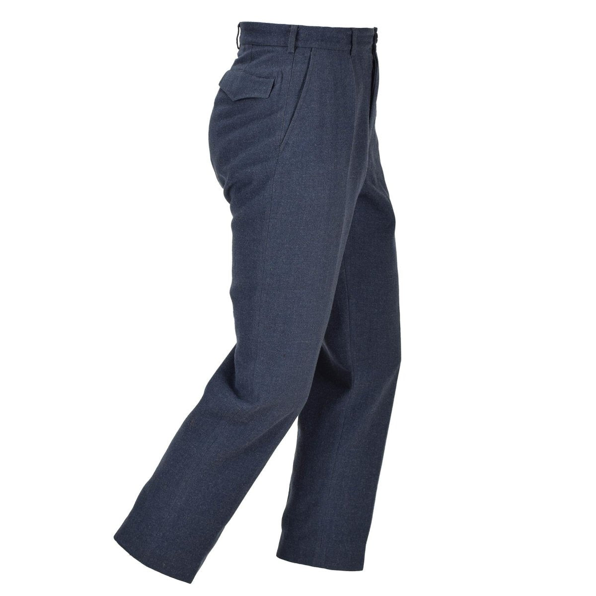 Pantalon de costume militaire norvégien original en laine bleue, pantalon de campagne formel vintage