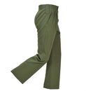 Pantalon de tenue militaire polonais original Pantalon de terrain durable Army OD Green vue latérale montrant un design plissé et des passants de ceinture renforcés