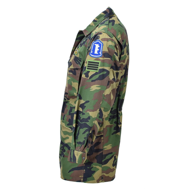 Parka militaire sud-coréenne originale M90 ​​camouflage boisé réglable pour combat sur le terrain