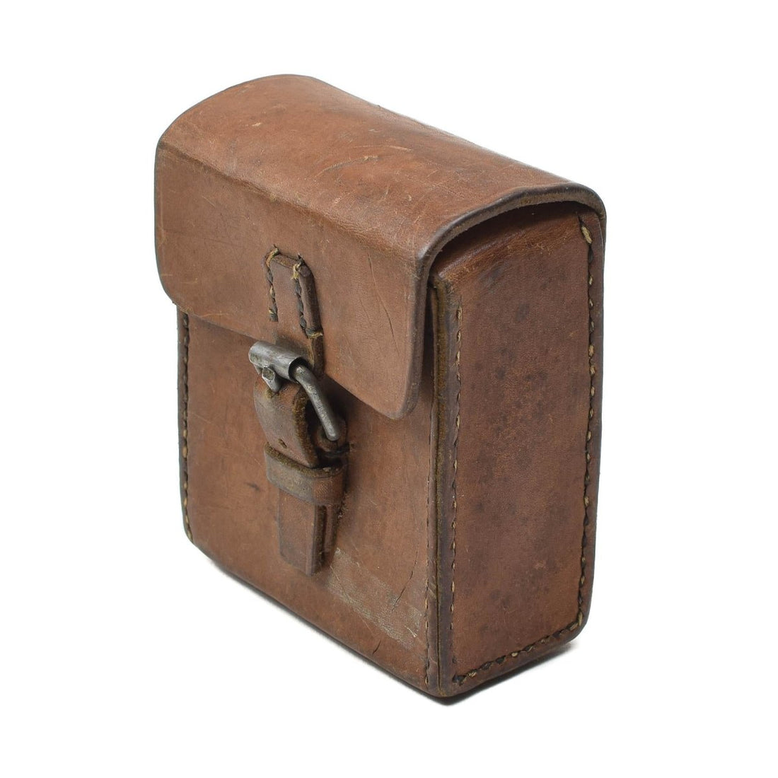 Pochette de ceinture en cuir rigide militaire suédoise d'origine, sac de chargeur universel vintage