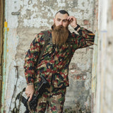 Veste de combat originale de l'armée suisse M83 Alpenflage Camo Jacket Shirt zippée