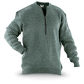 Pull original de l'armée suisse M74 Jumper pull en laine vierge gris avec fermeture éclair