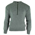 Pull original de l'armée suisse M74 Jumper pull en laine vierge gris avec fermeture éclair