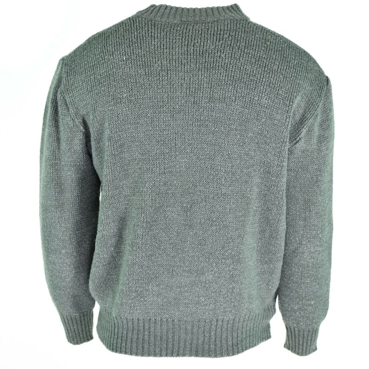 Pull original de l'armée suisse M74 Jumper pull en laine vierge gris avec fermeture éclair
