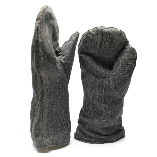 Original Swiss Army winter mittens with flannel lining and military issue gauntlets for extra warmth and durability.