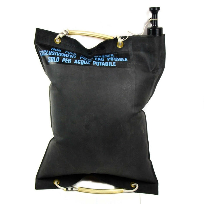 Sac à eau en caoutchouc militaire suisse d'origine 20L Surplus de l'armée émis noir - GoMilitar