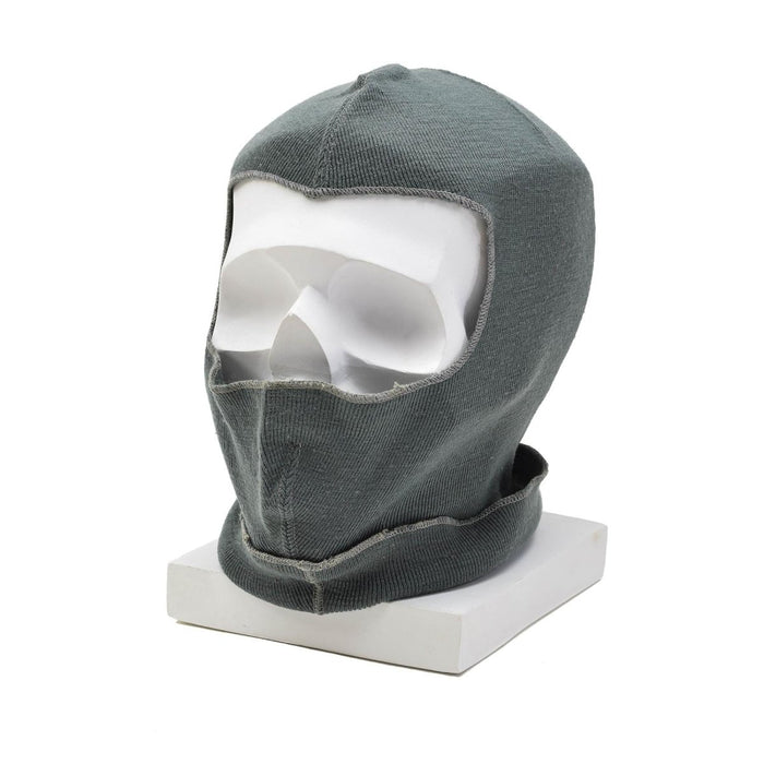 Original Swiss military wool balaclava lightweight warm winter mask elastic Gray - GoMilitar