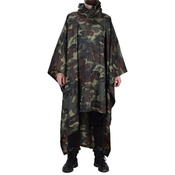 Poncho de camouflage militaire turc original résistant à l'eau armée à capuche ripstop - GoMilitar