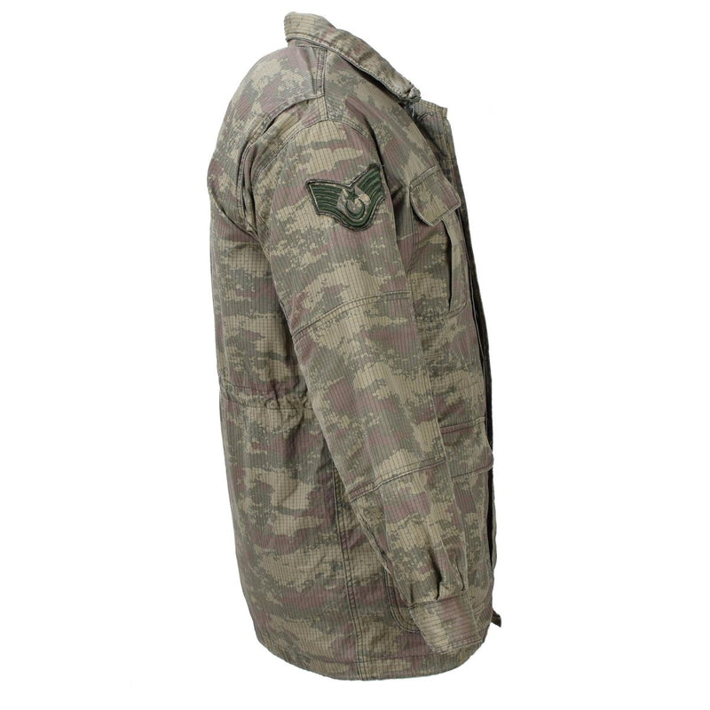 Veste de parachutiste militaire turque originale parka camouflage ripstop doublée armée