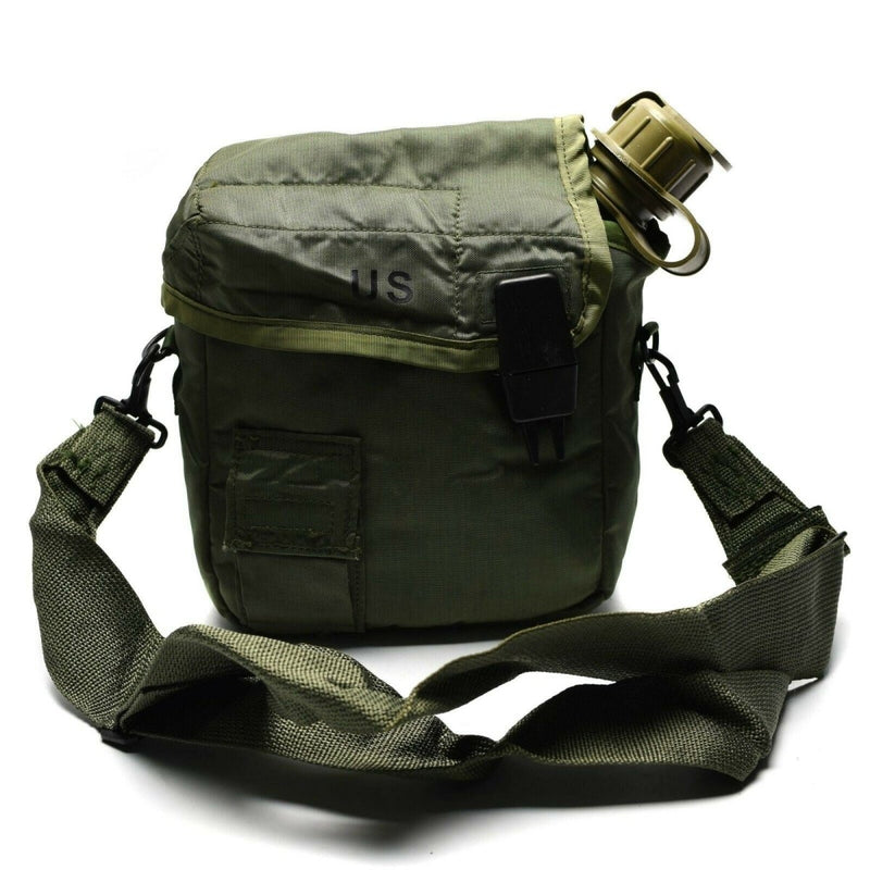 Bouteille d'eau originale de l'armée américaine 2 QT avec pochette Olive OD USA surplus