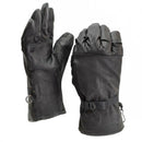 Original US Army combat gloves made of genuine black leather with insulated lining and secure wrist straps.