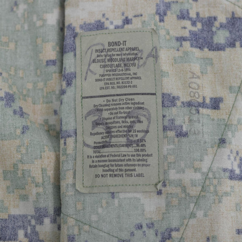 Veste originale de l'armée américaine BDU, chemise à camouflage numérique Woodland, édition militaire
