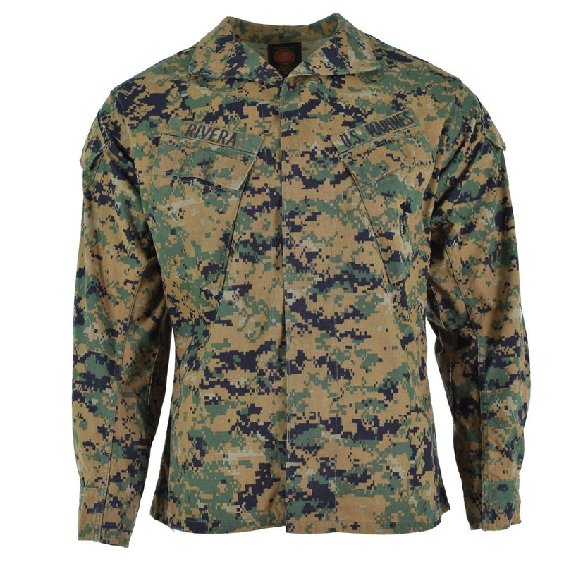 Veste originale de l'armée américaine BDU, chemise à camouflage numérique Woodland, édition militaire