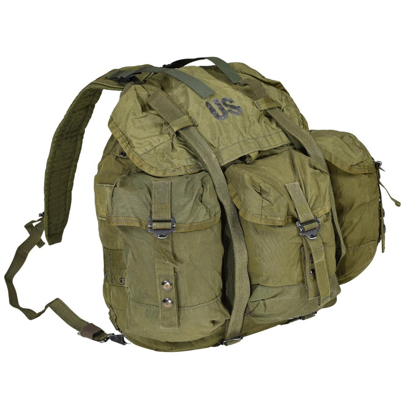 Original U.S. Military 50l Tactical Backpack 3 Outer Gear Pouches Olive Color