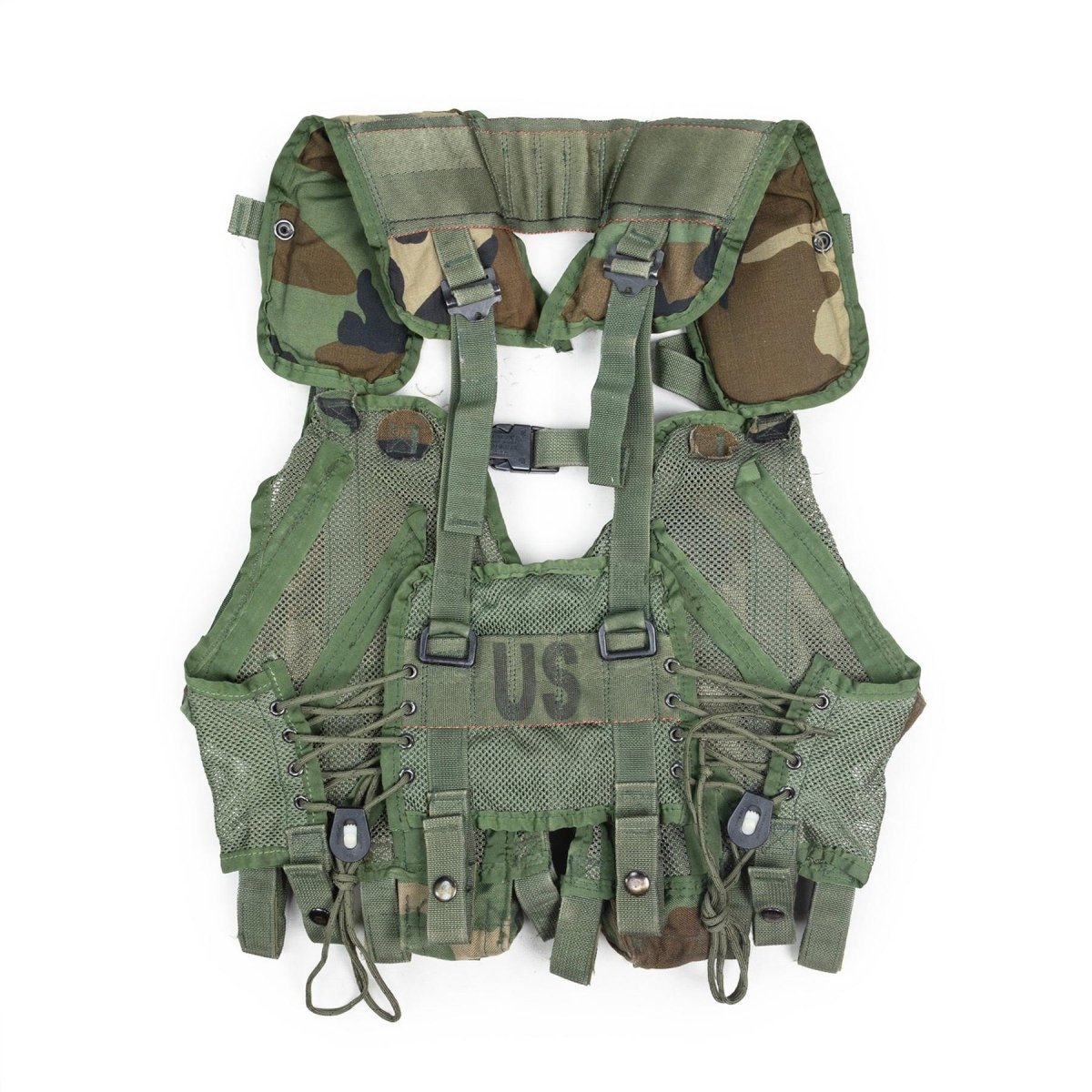 Original U.S. Military tactical vest combat woodland magazine grenade pouches