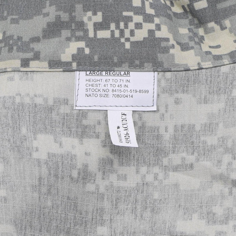 Veste d'uniforme militaire américaine originale avec coudes renforcés et camouflage numérique ACU