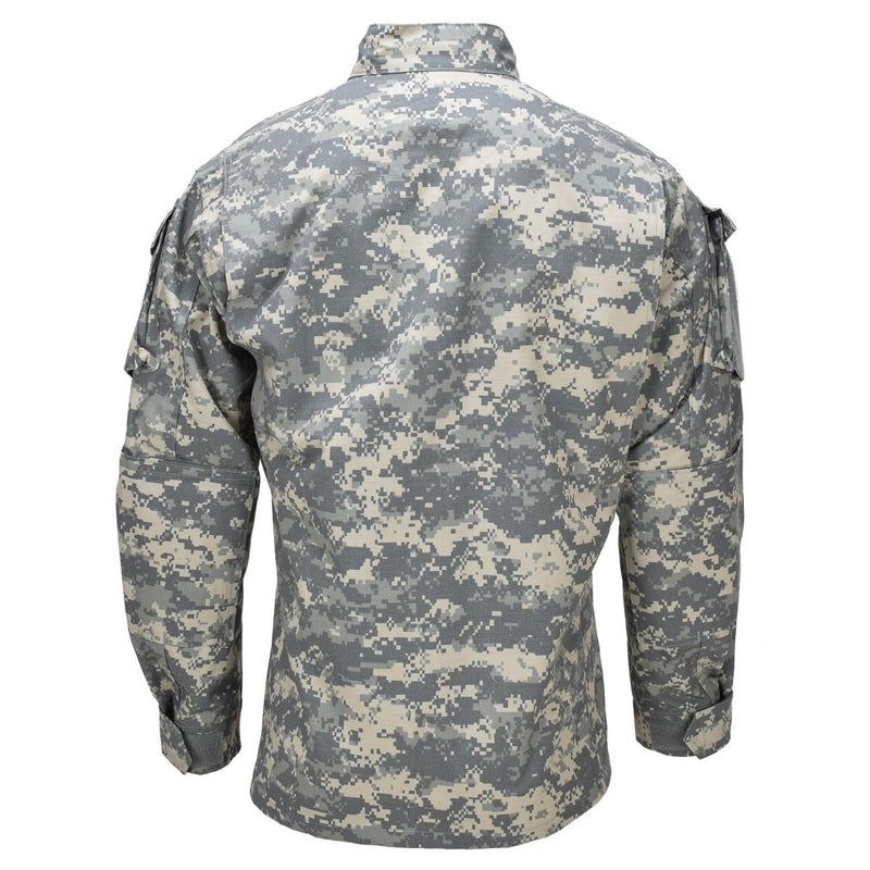 Veste d'uniforme militaire américaine originale avec coudes renforcés et camouflage numérique ACU