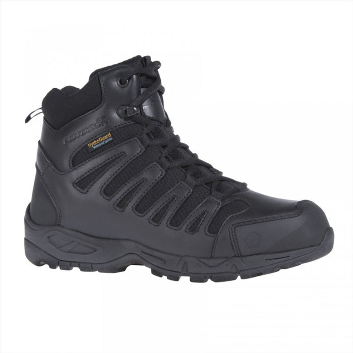 Botte tactique noire Pentagon Achilles XTR 6" avec cuir imperméable haute densité et semelle robuste