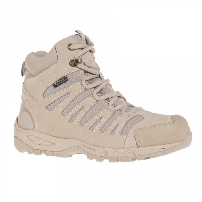 Botte tactique beige Pentagon Achilles XTR 6 avec cuir suédé, maille en nylon, conception imperméable et semelle robuste pour une utilisation en extérieur