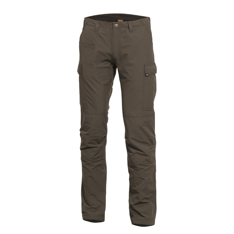 Solid brown Pentagon BDU 2.0 Tropic Pants, durable tactical cargo ripstop trousers with reinforced knees and multiple pockets.