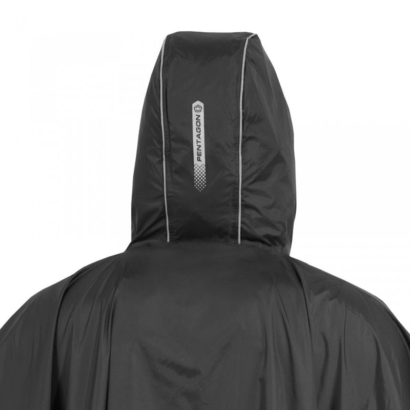 PENTAGON Cloudburst Packable Poncho Waterproof Breathable Reflective Details - GoMilitar